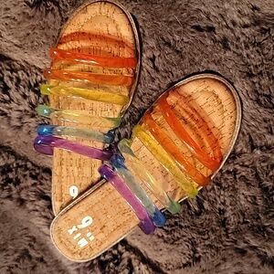 NWOT Mix No. 6 Jelly Rainbow Sandals